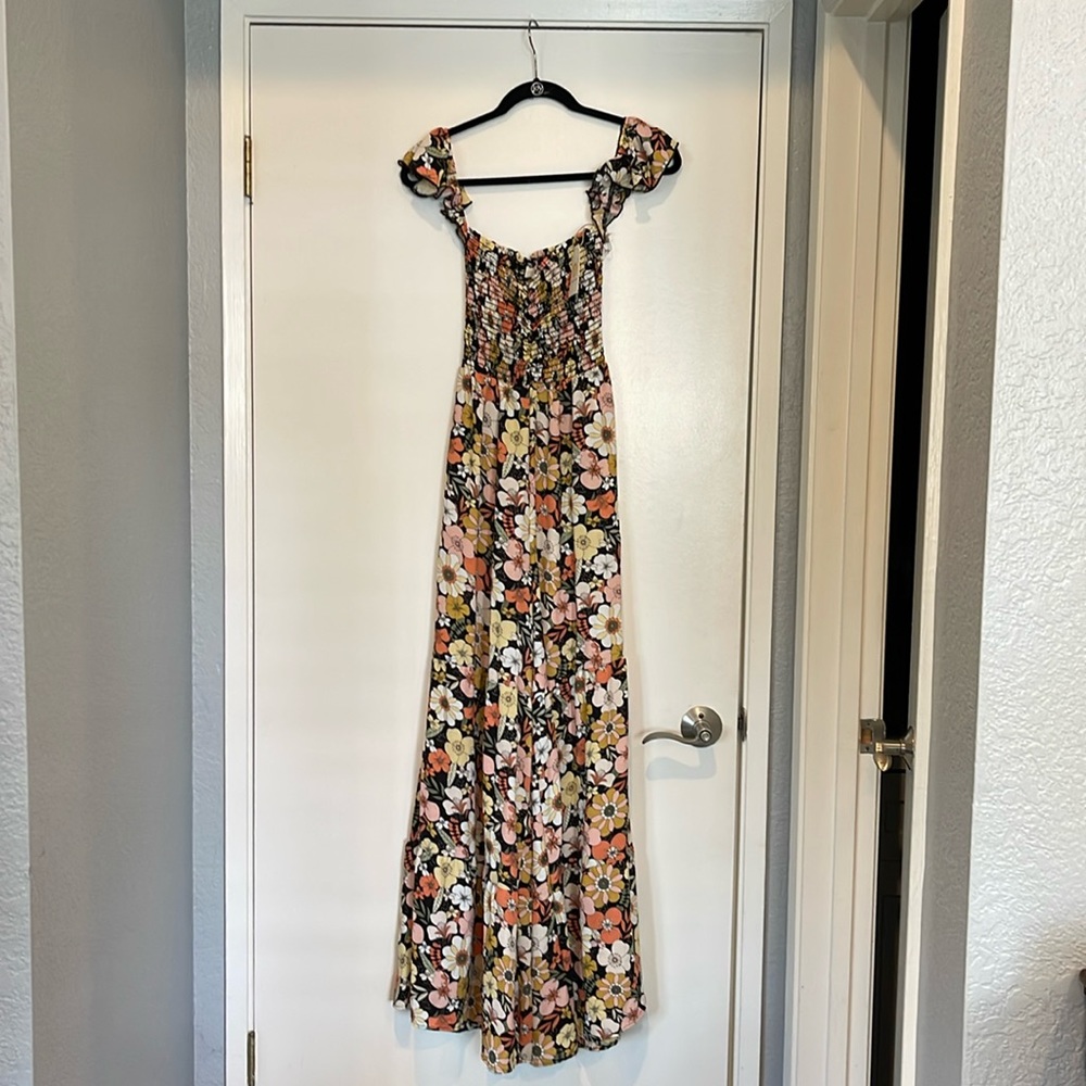 NWT Floral Jump Suit with Ruched Top